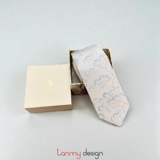 Slim tie - PEARLWOOD SKY - 148cm x 6cm